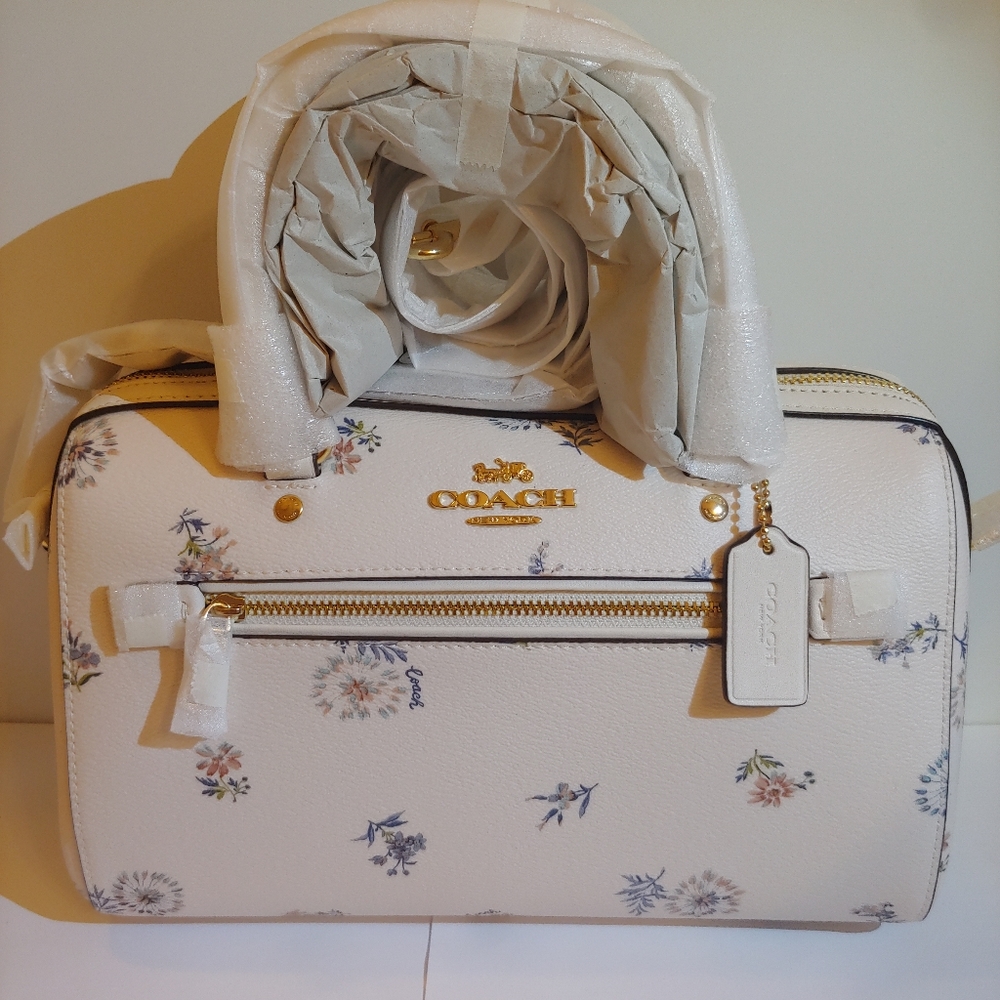 Coach Rowan Satchel Dandelion Floral Print New! - Picture 5 of 8